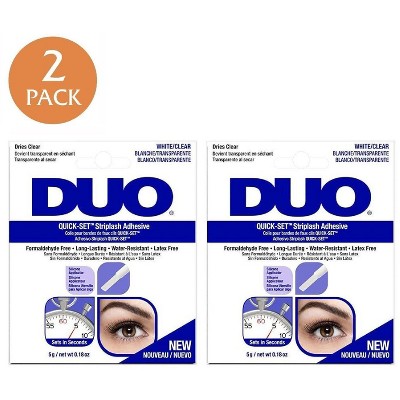 Ardell Duo Quick-Set Lash Adhesive Clear, 0.18 OZ (PACK OF 2) - Eyelash glue for Eye Lashes | UPC#. 073930675839