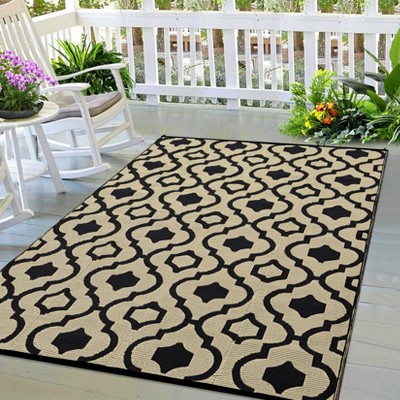 homfan Outdoor Rug - Waterproof Reversible for Patio, RV, Deck, Backyard