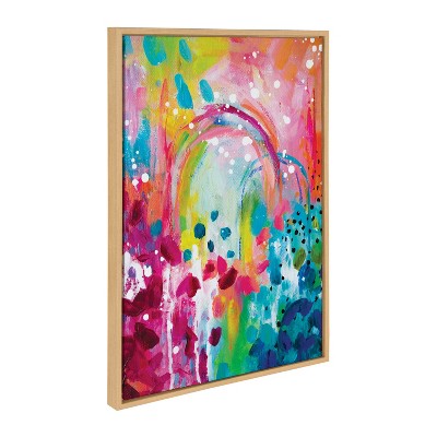 Kate & Laurel All Things Decor 23"x33" Sylvie Chasing Rainbows Wall Art by Rachel Christopoulos Natural: Modern Floating Canvas