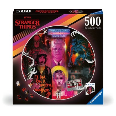 Ravensburger Stranger Things Round Jigsaw Puzzle - 500pc: Pop Culture Paperboard Puzzle for Creative Thinking