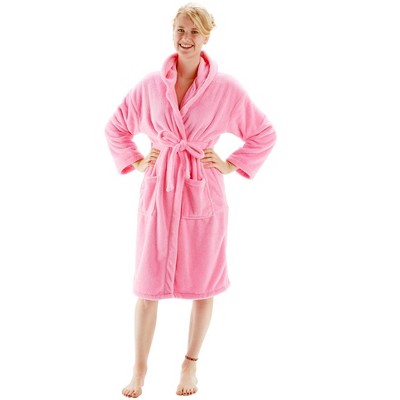 BC BARE COTTON Womens Hooded Robe Microfiber Plush Fleece Bathrobe