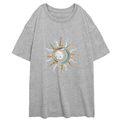 Junior's Lost Gods Retro Mystic Sun and Moon Oversized T-Shirt