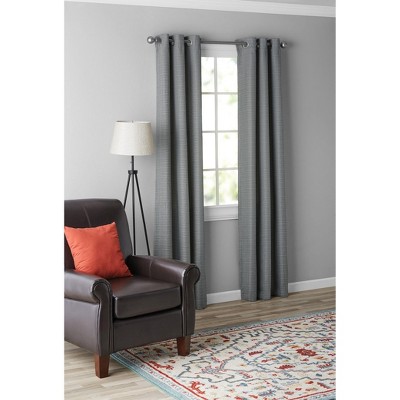 Kate Aurora Modern Living 2 Pack Textured Woven Light Filtering Grommet Top Window Curtain Panels