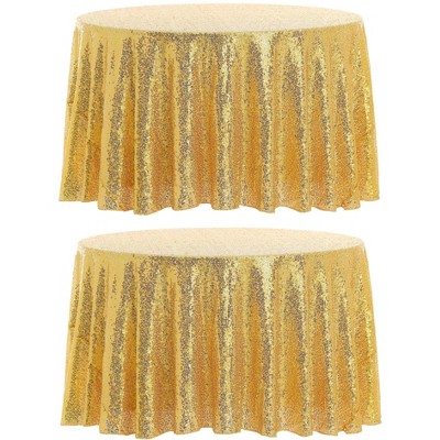Unique Bargains Parties Polyester Sequin Round Tablecloth