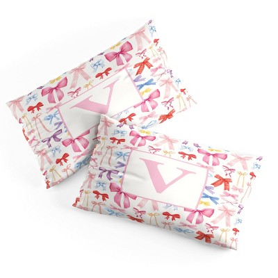 Deny Designs King April Lane Art Bows Monogram Microfiber Printed Pillow Sham