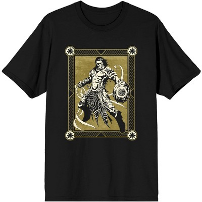 Magic the Gathering Gideon White Card Mens Black Graphic Tee