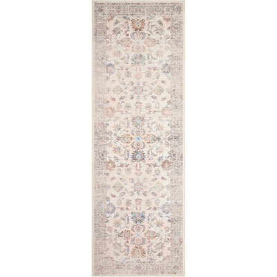 Runner Hallway Rug Machine Wash Non-Slip Enrteway Laundry Room Rug Throw Low-Plie Vintage Mat Distressed Carpet for Kitchen Bathroom