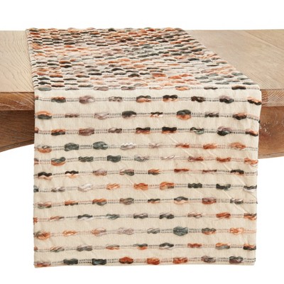 Saro Lifestyle Woven Table Runner With Striped Design, Multicolored, 16" x 72"