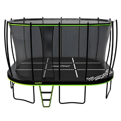 JumpFlex Trampoline MEGA 17FT Round Outdoor Trampoline with Net Enclosure and Ladder Playset, for Kids and Adults, Green/Black