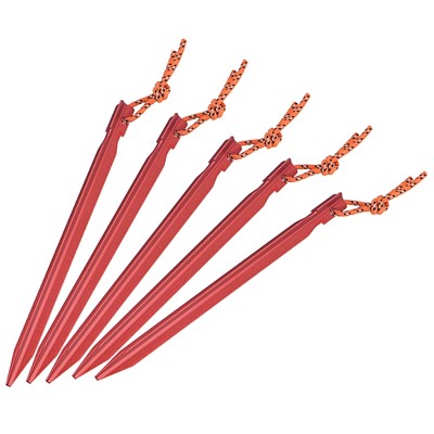 Unique Bargains Tent Stakes Y-Beam with Pull Rope Aluminum Alloy for Canopy Tarp 12 Pcs