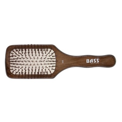 Bass Brushes 3 Series Style & Detangle Hair Brush with Nylon Pin Solid Beech Wood Handle Expresso