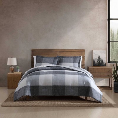 Eddie Bauer Oversized Plaid Bed Set Gray