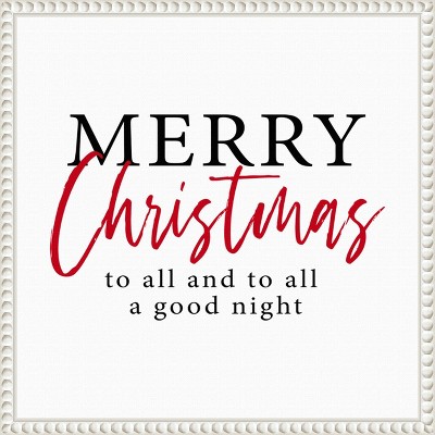 Amanti Art Merry Christmas to All Script2 by Amanti Art Portfolio Canvas Wall Art Print Framed