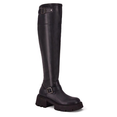 Andrea Women's Knee High Combat Boots 85582