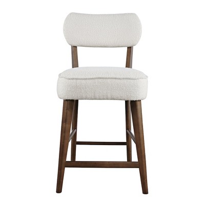 Jofran,Wes Mid-Century Modern Boucle Upholstery Counter Barstool (Set of 2)
