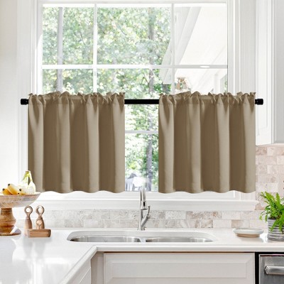 Deconovo Linen Sheer Curtains - Light Filtering Rod Pocket Drapes, 2 Panels