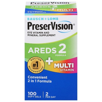 PreserVision® AREDS 2 Formula + MultiVitamin Vitamin & Mineral Supplement 100 ct Soft Gels