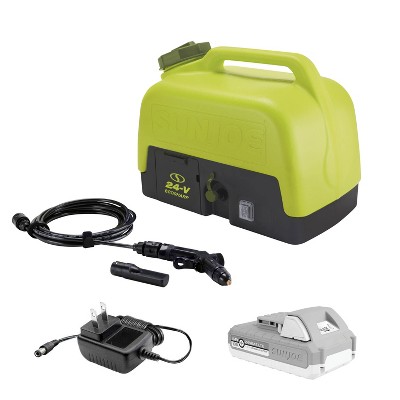 Sun Joe 24V IONMAX Cordless Portable Sink/Shower Spray Washer Kit, with 2.0Ah Battery + Charger, and Adjustable Nozzle, 5 Gallon Capacity, WA24C-LTE