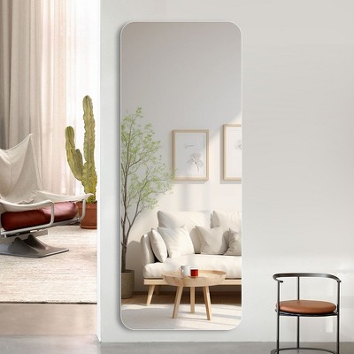Sapphtopaz Full Length Mirror with Explosion-Proof Glass Round Corner Hanging Wall Mounted Dressing Mirror for Bedroom,Living Room,Clear