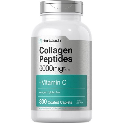 Horbaach Collagen Peptides 6000mg | with Vitamin C | 300 Caplets
