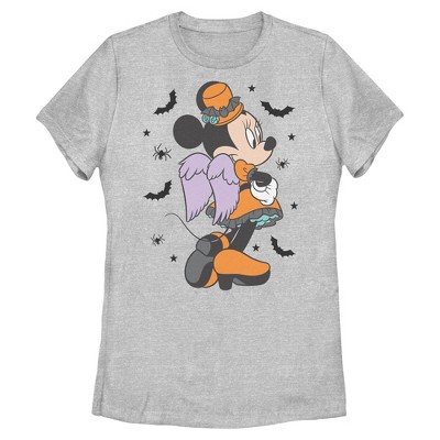 Womens Minnie Mouse Halloween Angel Orange Costume Pose T Shirt
