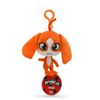 Miraculous Ladybug - Kwami Lifesize 5-inch Plush Clip-on Toy, Super Soft Collectible with Glitter Stitch Eyes and Color Matching Backpack Keychain