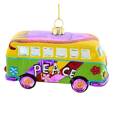 Cody Foster 2.25 In Hippie Bus Christmas Tree Ornament , Ornament Peace Luve Love Tie Dyed (1PC)