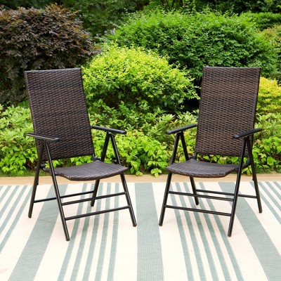 Captiva Designs Outdoor Steel Frame Weather Resistant Comfortable Chairs, Set of 2