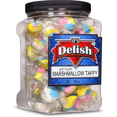 Marshmallow Style Taffy Chews by It's Delish, 18 Oz Jumbo Container
