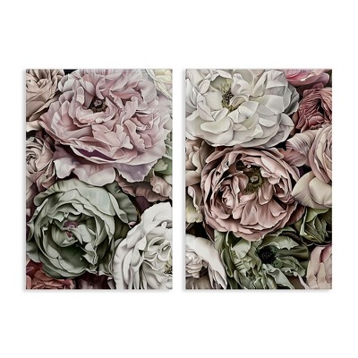 Stupell Industries Mixed Roses and Peonies 2pc Canvas Art Set