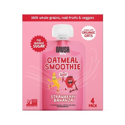 MUSHkins Gluten Free Strawberry Bananza Oatmeal Smoothie - 4ct/3.2oz