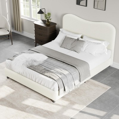 Twin /Full/Queen Bed Frame for Kids with Velvet Upholstered Headboard, Low Profile Platform Bed for Girls and Boys