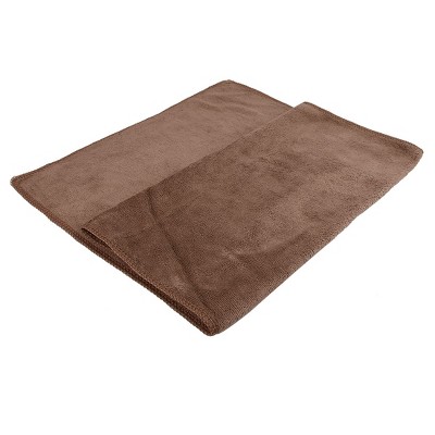 Unique Bargains 300gsm Microfiber Cleaning Cloth Absorbent Towel for Car Brown