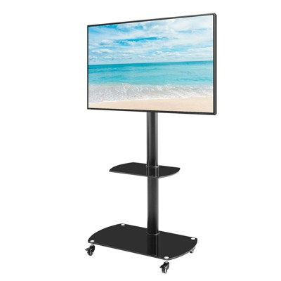 SEVOBAL TV Stands and Consoles Adjustable Multi-Function TV Stand with Lockable Wheels for Living Room, Black, 27.5"*16.5"*53.1"