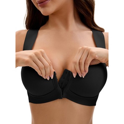 INSPIRE CHIC Women's Front Closure Push Up Wirefree Wide Straps U Back Tank Bras