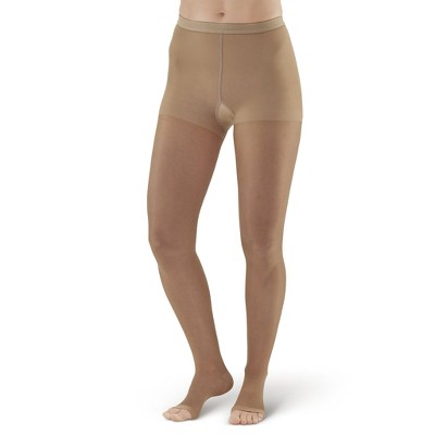 Ames Walker AW Style 15OT Women's Sheer Support 15-20 mmHg Compression Open Toe Pantyhose
