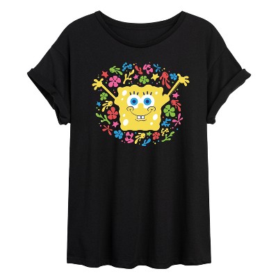 Women's - SpongeBob SquarePants - Spongebob Pattern Oversized Graphic T-Shirt