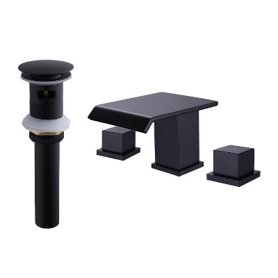 Black Basin Mixer Tap with Pop-Up Drainage