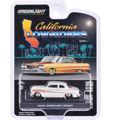 1950 Mercury Eight Coupe Matt White with Orange Stripes "California Lowriders" Series 6 1/64 Diecast Model Car by Greenlight