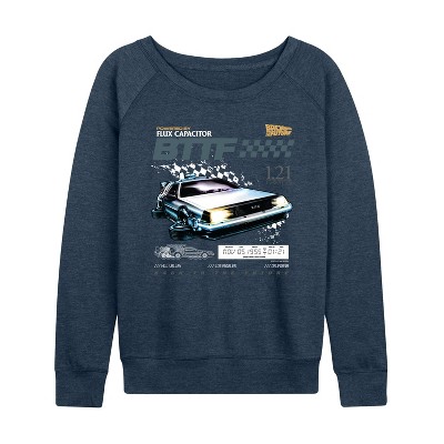 Women's - Back to the Future - Speedway Lightweight French Terry Wide Neck Long Sleeve Graphic Shirt