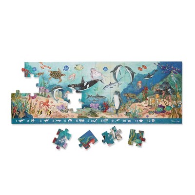 Melissa And Doug Search And Find Beneath The Waves Floor Puzzle 48pc: Animals Theme, Develops Memory & Motor Skills