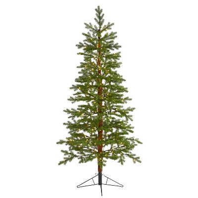 6.5ft. Fir Artificial Christmas Tree with 250 Clear Warm LED Lights and 208 Branches – Charming Holiday X-Mas Glow