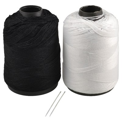Unique Bargains Polyester Plastic Sewing Thread Reel White Black 2.8" x 3.9" 2 Pcs
