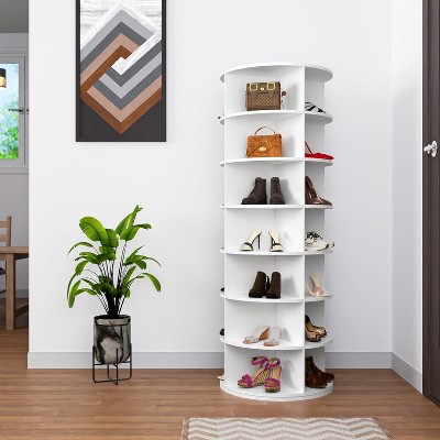 GDFStudio Morse 23.62" PVC 360° Rotating Shoe Rack