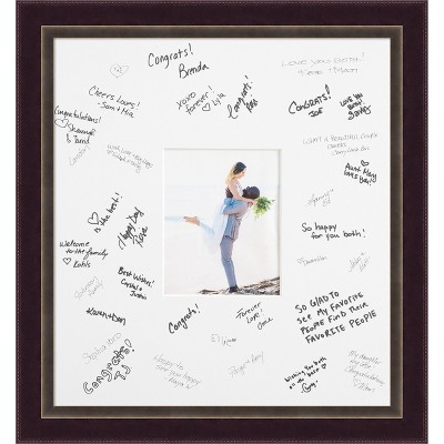 Signore Signature Mat Picture Frame – Guest Book Alternative for Weddings, Graduations, or Retirement – Autograph Photo Mat for Signature Board