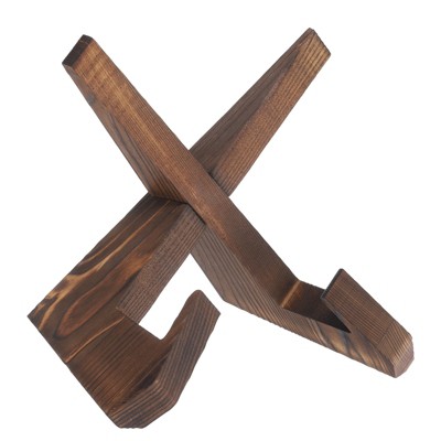 Unique Bargains Natural Wood Durable Cross-Type Structure Stable Display Stand