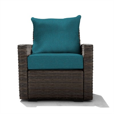 Honeycomb Outdoor Carmel Seat - Espresso Wicker Chair: Weather Resistant Modular Patio Lounge Furniture