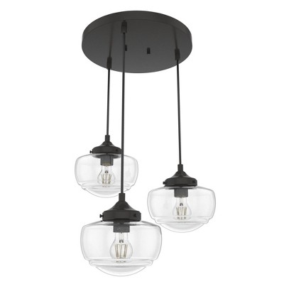 Hunter Fans 17.25" Saddle Creek Ceiling Light Noble Bronze Finish - 3 Bulb Indoor Fixture for Living Room & Dining Room
