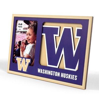 NCAA Washington Huskies Logo 4" x 6" Picture Frame: MDF Rectangle Tabletop Display