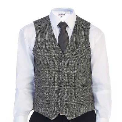 Gioberti Men's 5 Button Slim Fit Formal Herringbone Tweed Suit Vest